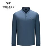 英国皇室266年品牌，Wolsey 男士60S长绒棉高尔夫长袖立领/翻领Polo衫 多色