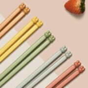 KÖBACH 康巴赫 吉兔分食合金筷 5双装 彩色