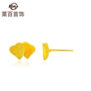 京东百亿补贴：CBAI 菜百首饰 桃心黄金耳钉 约1.2g 9AUE0768