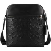 蔻驰COACH【官方直供】奢侈品男士小号单肩斜挎包黑色皮质4009QBBK