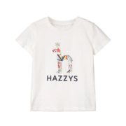 HAZZYS品牌哈吉斯童装男女童T恤夏季中大童纯色大logot恤儿童 本白 110cm