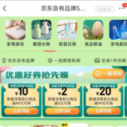 即享好券：京东自有品牌五周年 领惠寻满5-2元、99-20元等补贴券
