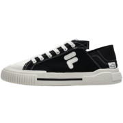 FILA FUSION 斐乐官方男子帆布鞋2022新款一脚蹬帆布鞋WALLRIDE DX 黑/奶白-BA 41