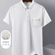 罗蒙 男士 桑蚕丝短袖polo衫