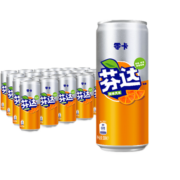 可口可乐（Coca-Cola）芬达 Fanta 无糖零卡 橙味 汽水330ml*24摩登罐 新老包装随机发货
