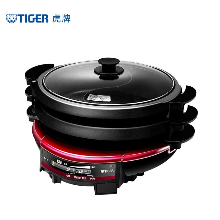 虎牌（Tiger）多用途锅多功能料理锅鸳鸯火锅烧烤CQD-F12C