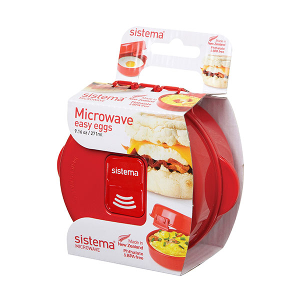 sistema 微波炉专用蒸蛋器煮蛋器鸡蛋羹蒸蛋碗圆形蒸蛋盒模具带盖