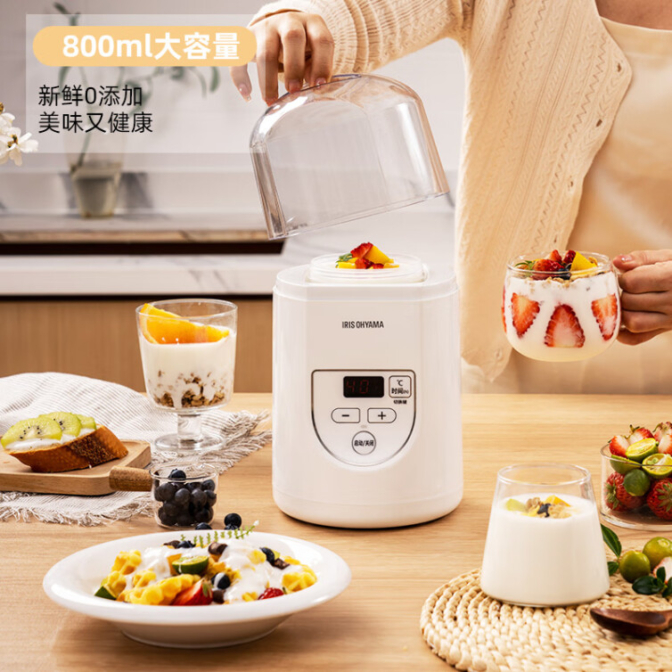 爱丽思IRIS 酸奶机家用 酸奶分杯 IYM-014C（1200ml/功率25W）