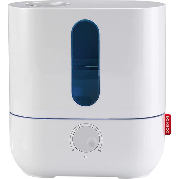 BONECO 空气加湿器超声波雾化器 U200 - 房间空气加湿器 适用于 50 平方米/125 立方米以下的房间 - 3.5 升水箱 - 芳香功能 - 情绪灯 - 包括滤水器和离子银棒，白色