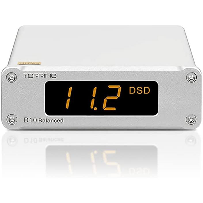 Topping D10 平衡 USB DAC ES9038Q2M XMOS XU208 PCM384kHz DSD256 HiFi DAC 解码器(银色)