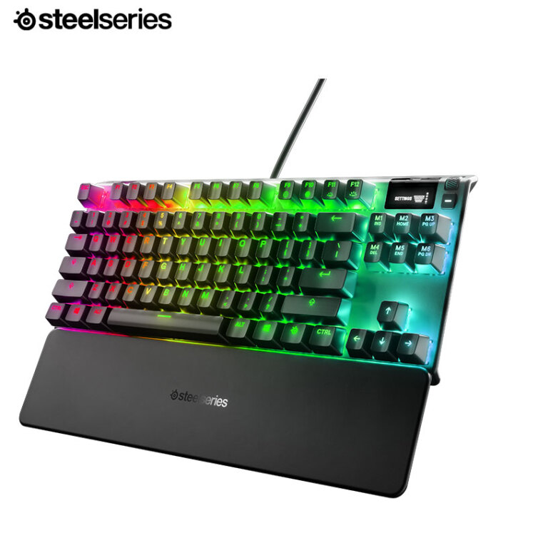 赛睿 (SteelSeries) ApexPro TKL有线键盘 游戏键盘机械键盘 可调触发键程 OLED免驱调节 独立RGB背光 84键