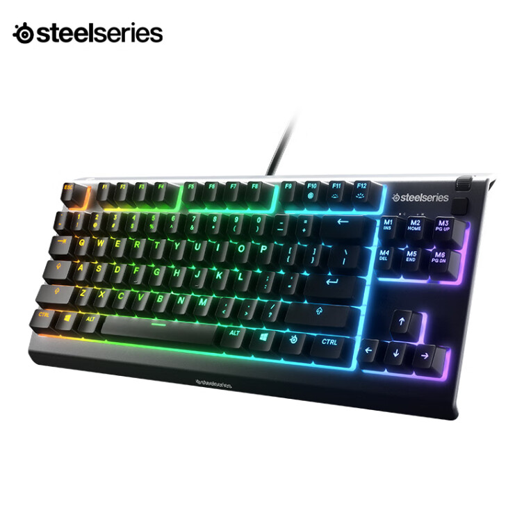 赛睿 (SteelSeries) Apex 3 TKL游戏键盘 紧凑型有线键盘 8区域RGB背光 IP32 薄膜轴 84键