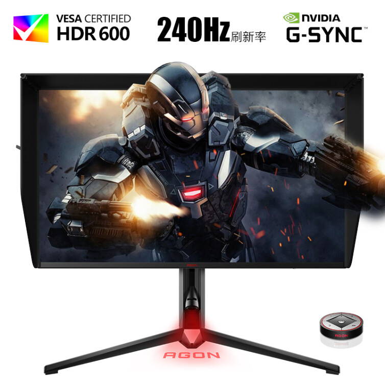 AOC AGON 27英寸 2K 240Hz NanoIPS HDR600 快速液晶1ms 电竞大乌兹 G-SYNC模块 微边游戏电脑显示器 AG274QG