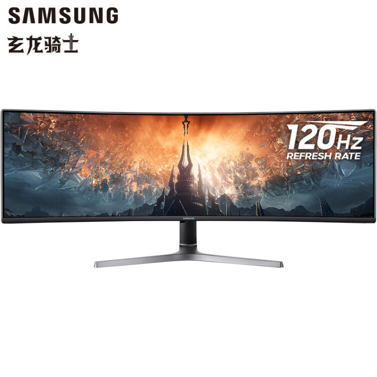 三星 (SAMSUNG ) 48.8英寸 CRG9 带鱼屏 DQHD 量子点 120Hz 可升降 曲面 玄龙骑士电竞显示器 C49RG90SSC
