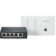 TP-LINK AX3000全屋WiFi6薄款路由器无线面板AP套装家用企业mesh组网易展版双频千兆5口AC路由器*1+3AP白色