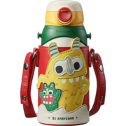 babycare儿童保温杯水杯保温水壶吸管杯大宝宝学饮杯316不锈钢三合一600ml