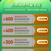每日10点：至高优惠1600元 京东 北京消费券再次来袭