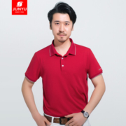 君羽 速干短袖t恤男翻领 polo短袖t恤男 户外速干t恤女 polo衫男运动情侣简约 D91065 男款-深红 M