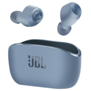 JBL W100TWS 真无线蓝牙耳机 入耳式音乐耳机 通话降噪 双耳传输 苹果安卓手机带麦游戏耳机 浅湖蓝