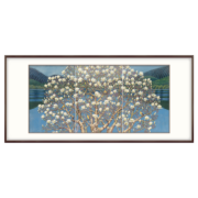 弘舍新中式客厅装饰画简约卧室挂画书房壁画 玉兰花开 雅致胡桃 成品尺寸： 宽:180*高90cm