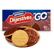 McVitie's英国 麦维他 全麦粗粮酥性巧克力味消化饼干 6袋分享装199.8g