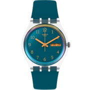 斯沃琪（Swatch）瑞士手表  原创系列 蓝色远方 日历 生日礼物男女石英表GE721