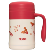 膳魔师（THERMOS） 圣诞保温杯不锈钢商务办公情侣杯咖啡杯水杯 370ml TCMG-370 蓝带+小红帽组合