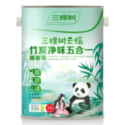 三棵树漆（SKSHU） 【绿色家居】乳胶漆云绘竹炭净味五合一 竹炭净味抗菌防霉墙面漆 面漆18L*2+随心防霉底漆15L