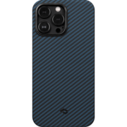 PITAKA MagEZ Case 3可适用苹果iPhone 14 Pro Max 凯夫拉手机壳MagSafe磁吸碳纤维轻薄保护套 1500D黑蓝斜纹