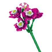 哲高 积木拼装花束花坊拼插组装满天星百合花玫瑰菊花装饰品鲜花摆件 紫罗兰(浅紫)-147颗粒