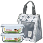 乐扣乐扣玻璃饭盒保温袋带饭750ml*2+保温包微波炉加热保鲜盒