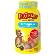 丽贵小熊糖lilcritters美国进口鱼肝油儿童DHA保护眼睛营养软糖120粒
