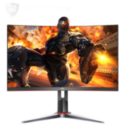 AOC 27英寸2K显示器 1500R曲面 广色域 144Hz HDRt技术 人体工学支架 游戏电竞 电脑显示屏 CQ27G2