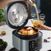 美的（Midea）智能电压力锅 家用大容量 少盐提鲜 5L家用高压锅 不粘双胆 特色彩屏控 开盖火锅高压快煮压力锅 （4-10人）｜MY-C541