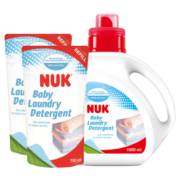 NUK婴儿洗衣液衣物清洗液组合装1000ml*1+750ml补充装*2【进口】