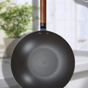 王源吉 铸铁炒锅 32cm 玻璃盖