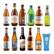 柯罗那堡1664（KRONENBOURG）多口味进口精酿啤酒组合 督威白熊小麦白啤 修道院比利时世涛啤酒 11瓶纯进口精酿+精酿杯