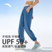 安踏（ANTA）绝绝紫运动长裤卫裤女防晒2023夏季健身束脚宽松长裤卫裤子 基础黑-3 M/165