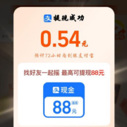 淘宝 摇福袋领现金 实测0.54元