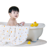 全棉时代婴儿浴巾宝宝新生儿春夏吸水洗澡巾成人可用儿童浴巾纱布毛巾浴巾 小鸭子 95*95cm