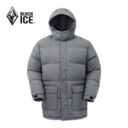 黑冰（BLACKICE）22秋冬新款650蓬男士户外可拆卸帽羽绒夹克中长款羽绒服 D 深灰 M
