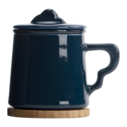 南山先生 创意个人功夫茶杯办公水杯泡茶杯茶水分离陶瓷杯马克杯主人杯喝茶杯子过滤单杯大号会议杯定制茶杯 山水杯（霁蓝瓷）