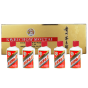茅台（MOUTAI）贵州茅台酒 酱香型白酒 飞天茅台53度 礼盒装 茅台小酒版条茅 白条 50ml*5瓶