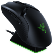 雷蛇(Razer)毒蝰终极版有线/无线双模鼠标(含底座）人体工学 电竞游戏 双手通用型 轻量化 RGB幻彩灯效  黑色