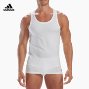 adidas/阿迪达斯男士纯色舒适弹力速干修身棉质背心男2件装