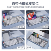 宏碁（acer） 可充电无线蓝牙键盘鼠标套装双模复古圆帽静轻音台式机电脑笔记本手机平板通用打字外设 复古灰白单键盘-升级版【蓝牙+无线2.4G双模】