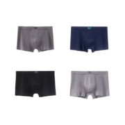京喜app：猫人（MiiOW）男士莫代尔四角内裤 混色3条装（黑+深灰+浅灰）