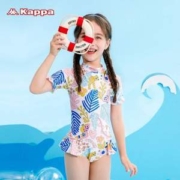 Kappa 卡帕 女童印花连体裙裤泳衣