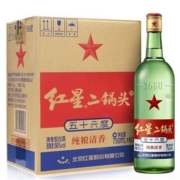 88VIP：红星 绿瓶 1680 二锅头 清香纯正 56%vol 清香型白酒 750ml*6瓶 整箱装