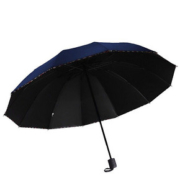 加大加固三折叠黑胶双人商务雨伞遮防晒晴雨
